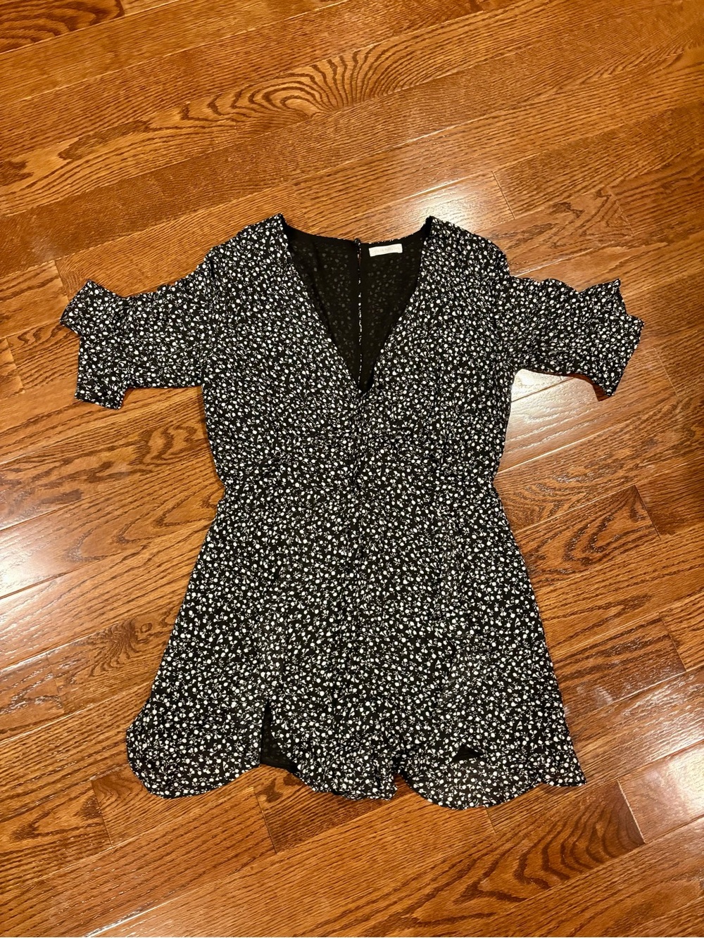 Women's Black Floral Romper